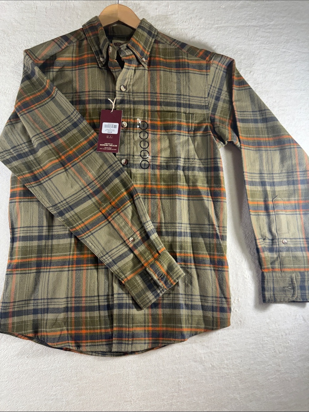 RedHead Olive Green & Orange Plaid Button-Down Shirt